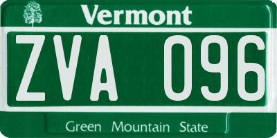 VT license plate ZVA096