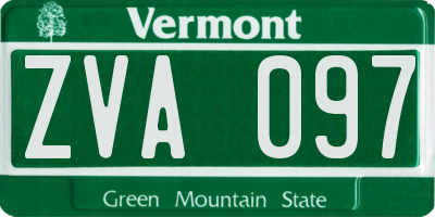 VT license plate ZVA097