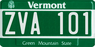 VT license plate ZVA101