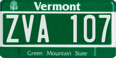 VT license plate ZVA107