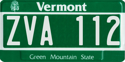 VT license plate ZVA112