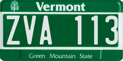 VT license plate ZVA113