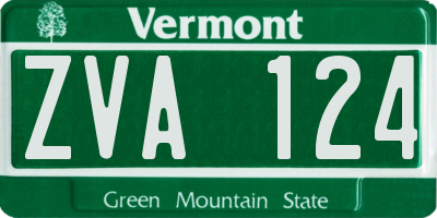 VT license plate ZVA124