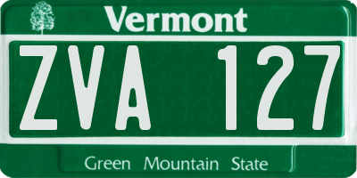 VT license plate ZVA127