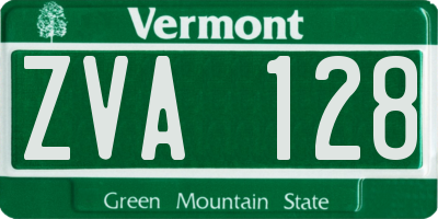 VT license plate ZVA128