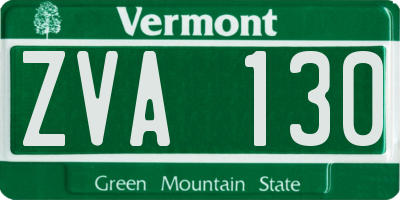 VT license plate ZVA130