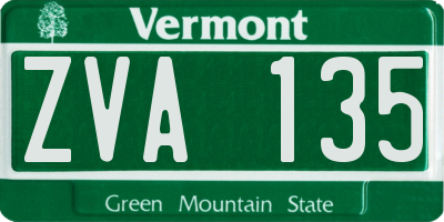 VT license plate ZVA135
