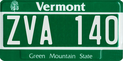 VT license plate ZVA140