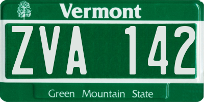 VT license plate ZVA142