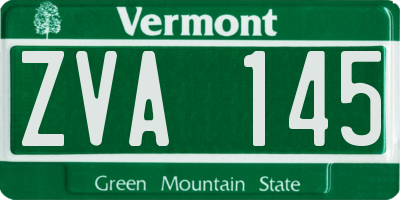 VT license plate ZVA145