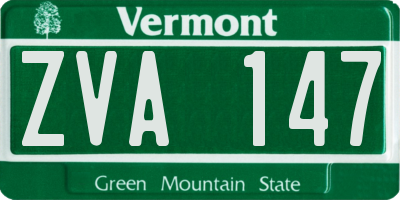 VT license plate ZVA147