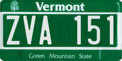 VT license plate ZVA151