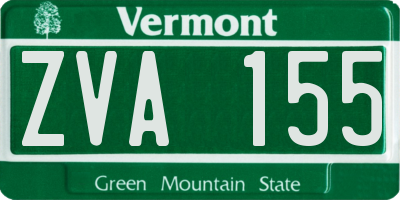 VT license plate ZVA155