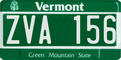 VT license plate ZVA156