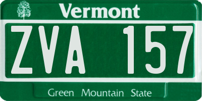 VT license plate ZVA157