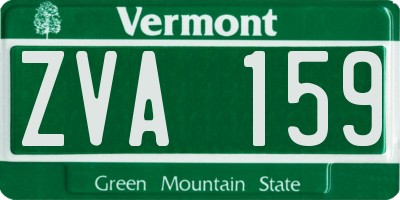 VT license plate ZVA159
