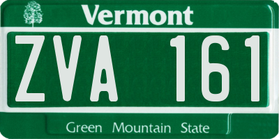 VT license plate ZVA161