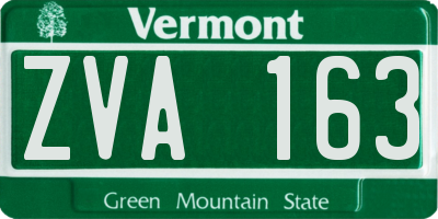 VT license plate ZVA163