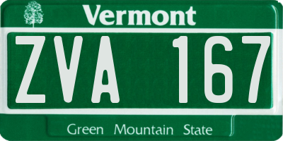 VT license plate ZVA167