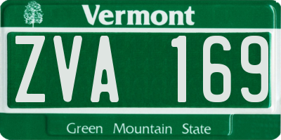 VT license plate ZVA169