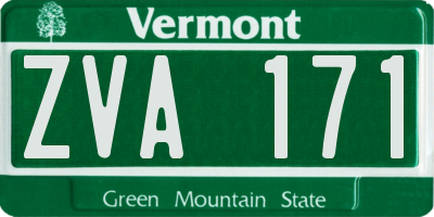 VT license plate ZVA171