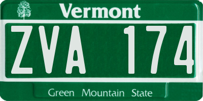 VT license plate ZVA174