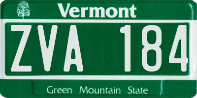 VT license plate ZVA184