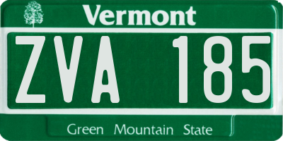 VT license plate ZVA185