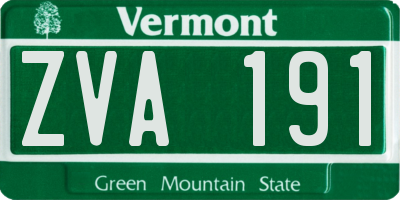 VT license plate ZVA191