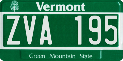 VT license plate ZVA195