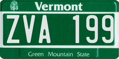 VT license plate ZVA199