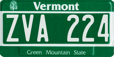 VT license plate ZVA224