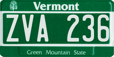 VT license plate ZVA236