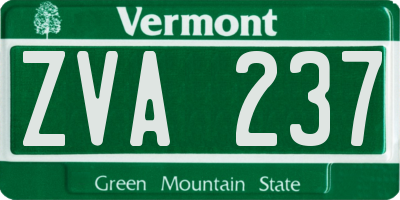 VT license plate ZVA237