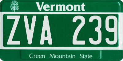 VT license plate ZVA239