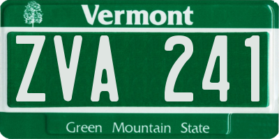 VT license plate ZVA241