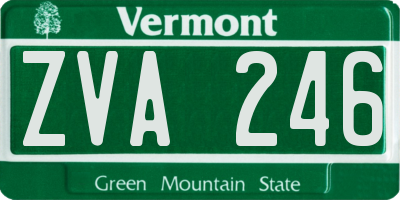 VT license plate ZVA246