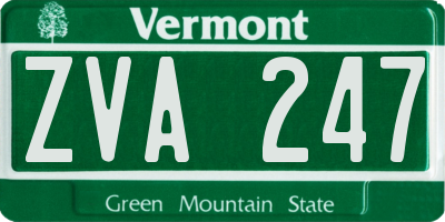 VT license plate ZVA247