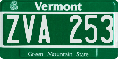 VT license plate ZVA253