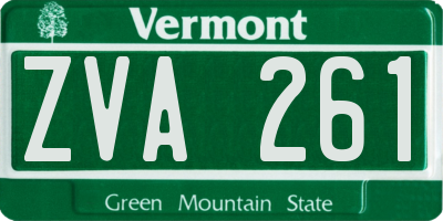 VT license plate ZVA261