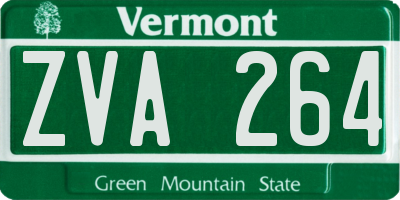 VT license plate ZVA264