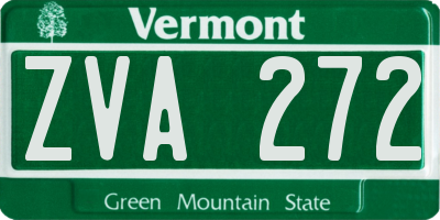 VT license plate ZVA272
