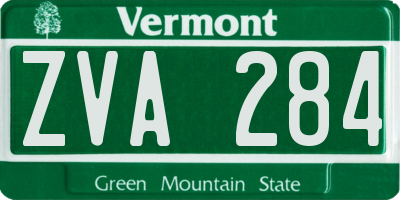 VT license plate ZVA284