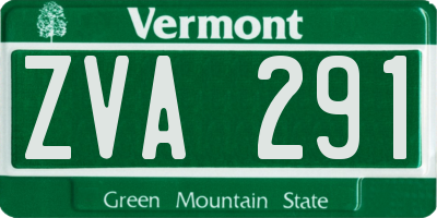VT license plate ZVA291