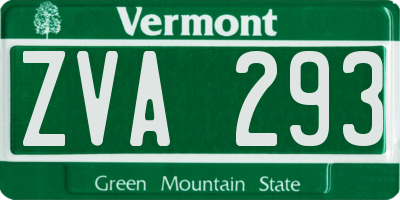 VT license plate ZVA293