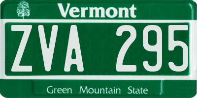 VT license plate ZVA295