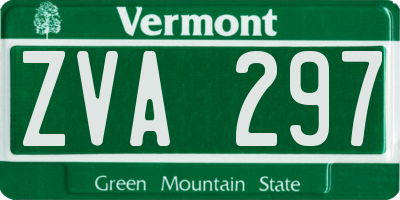 VT license plate ZVA297