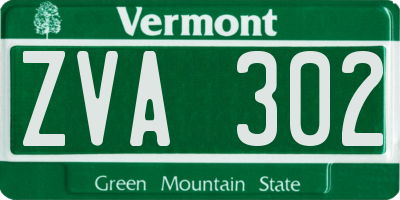 VT license plate ZVA302