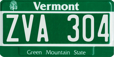 VT license plate ZVA304