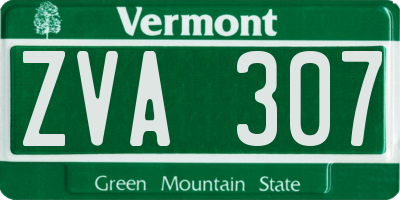 VT license plate ZVA307